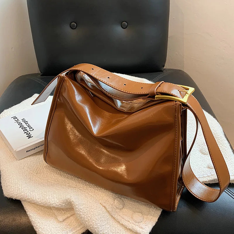Large Capacity Retro Texture Crossbody Bag Work Student