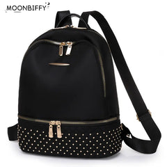 Anti Theft Rivet Backpack School Bag Large Capacity Shoulder Bag
