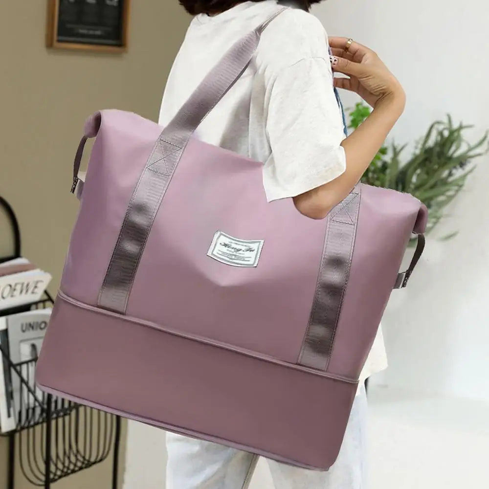 Large-Capacity Double-Layer Travel Bag Boys Oxford Cloth Handbag Women's Bag