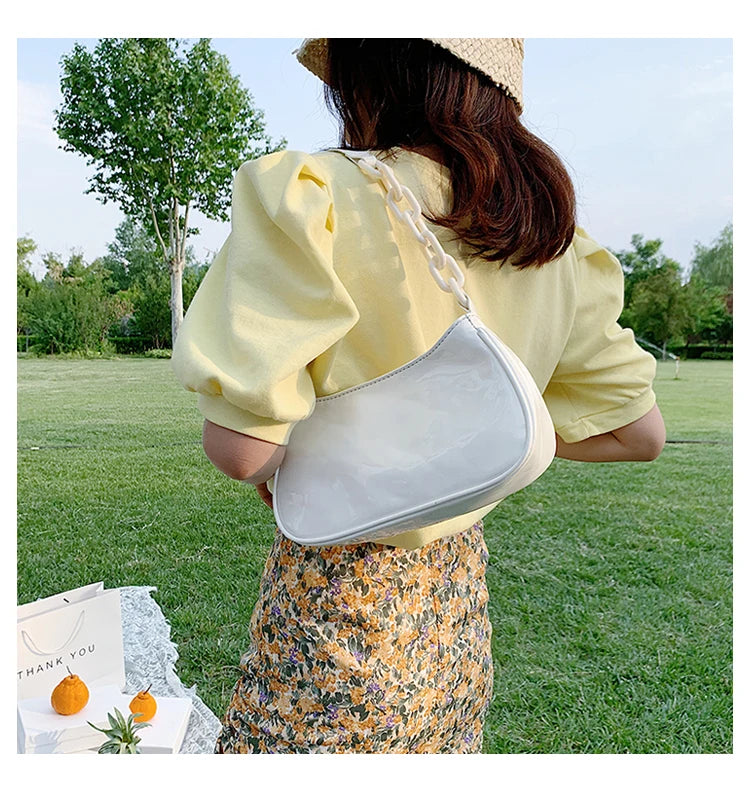 Leather Women Handbags with Chains Shoulder Bags