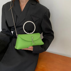 Bling Crystal Green Beige Evening Clutch Handbag with Chain