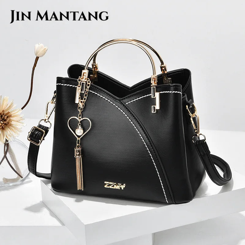 Women's PU Leather Shoulder Bag Large Capacity Messenger Bag