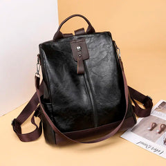 Women Leather Backpack Large Capacity School Bags for Girls