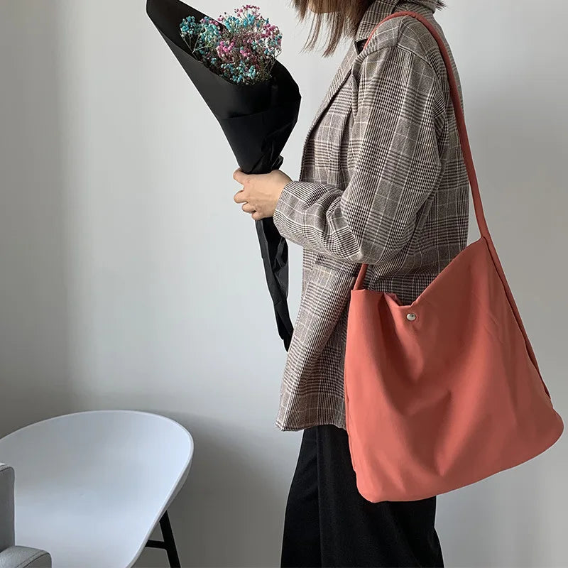 Nylon Canvas Shoulder Bag for Women Messenger Bag Large Tote Handbags