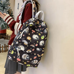 Nylon Women's Backpack Teenagers Girl Cartoons School Bag Female Travel Rucksack