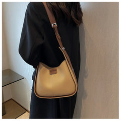 One Shoulder Bags Contrast Armpit Handbag Women Casual Retro Soft Leather Crossb