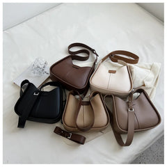 One Shoulder Bags Contrast Armpit Handbag Women Casual Retro Soft Leather Crossb