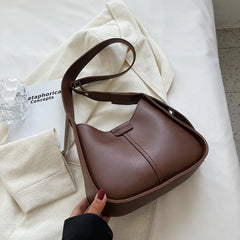 One Shoulder Bags Contrast Armpit Handbag Women Casual Retro Soft Leather Crossb