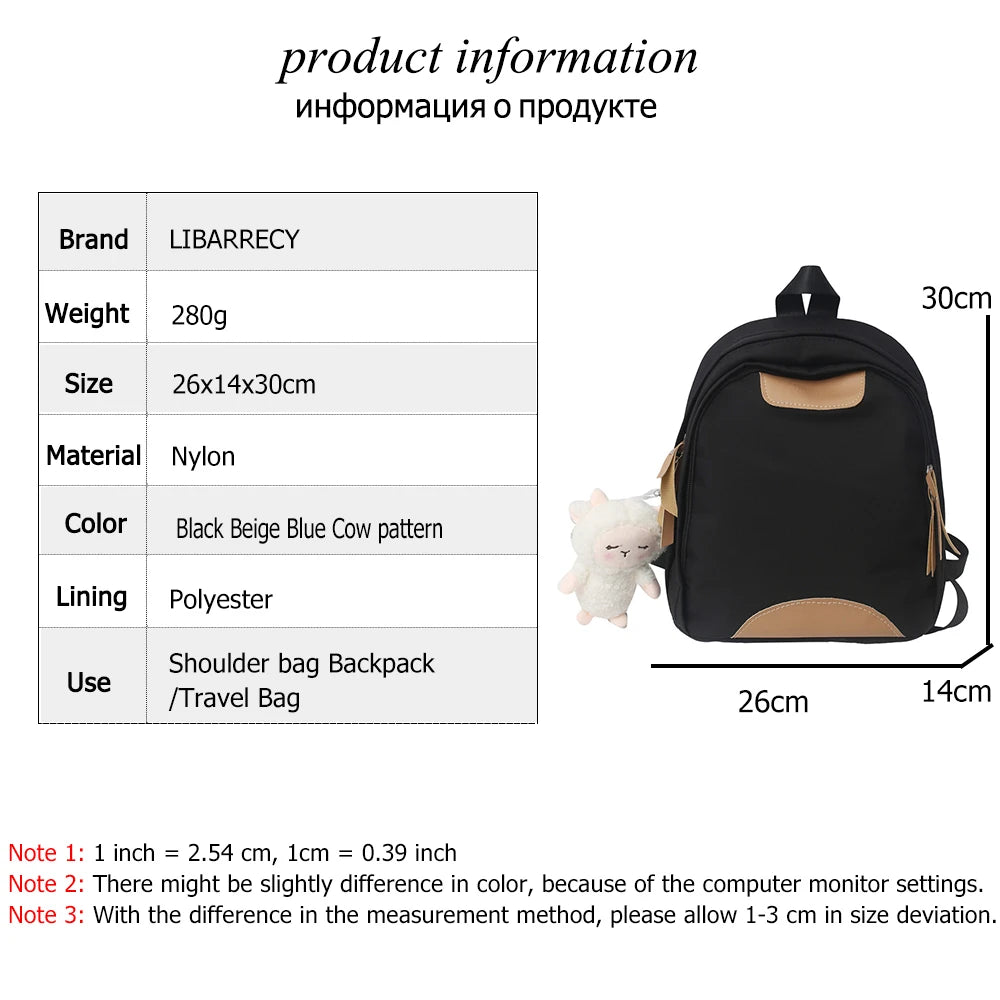 Panelled Women's Nylon Backpack Small Student Bag