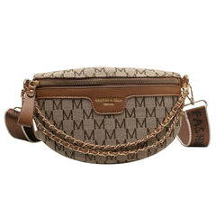 Plaid Chain Fanny Pack Broadband Crossbody Bag