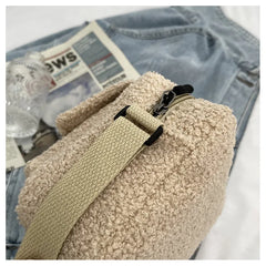 Plush Fabric Women's Crossbody Bag Lambs Wool Fluffy Fur