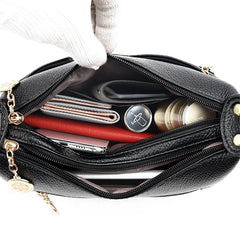 Vintage Crossbody Bag Soft Leather Messenger Handbag Women's Shoulder Purse