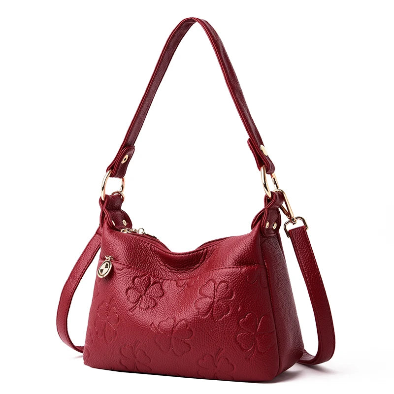 Vintage Crossbody Bag Soft Leather Messenger Handbag Women's Shoulder Purse