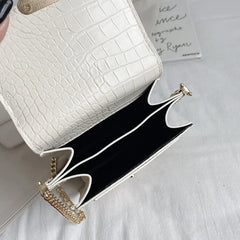 One-shoulder Crocodile Pattern Mobile Phone Bag