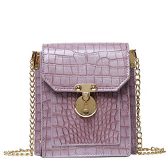 One-shoulder Crocodile Pattern Mobile Phone Bag