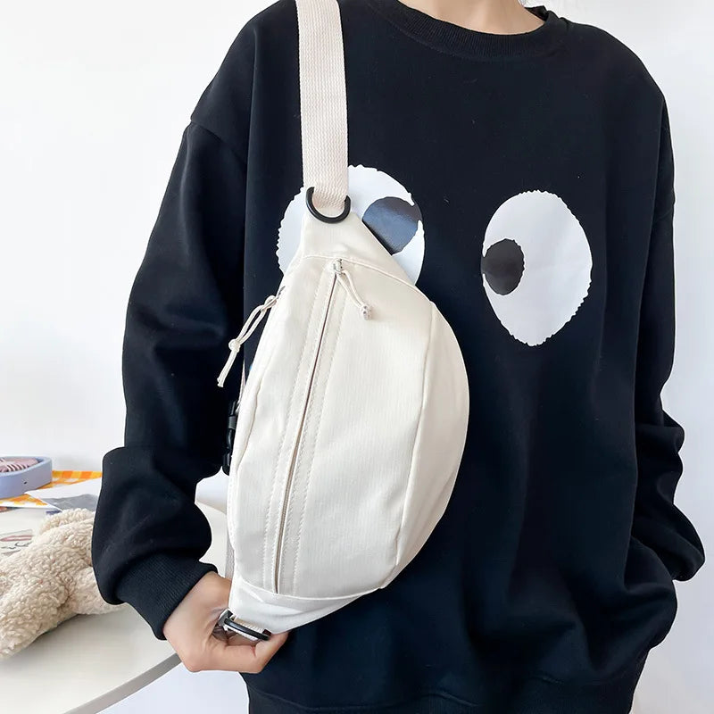 Large Capacity Messenger Bag Retro Chest Bag Leisure Waist Bag