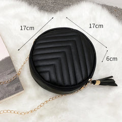 Small Round Bag Girls Crossbody Bag Retro Shoulder Bags Lady Chain Bag Purses