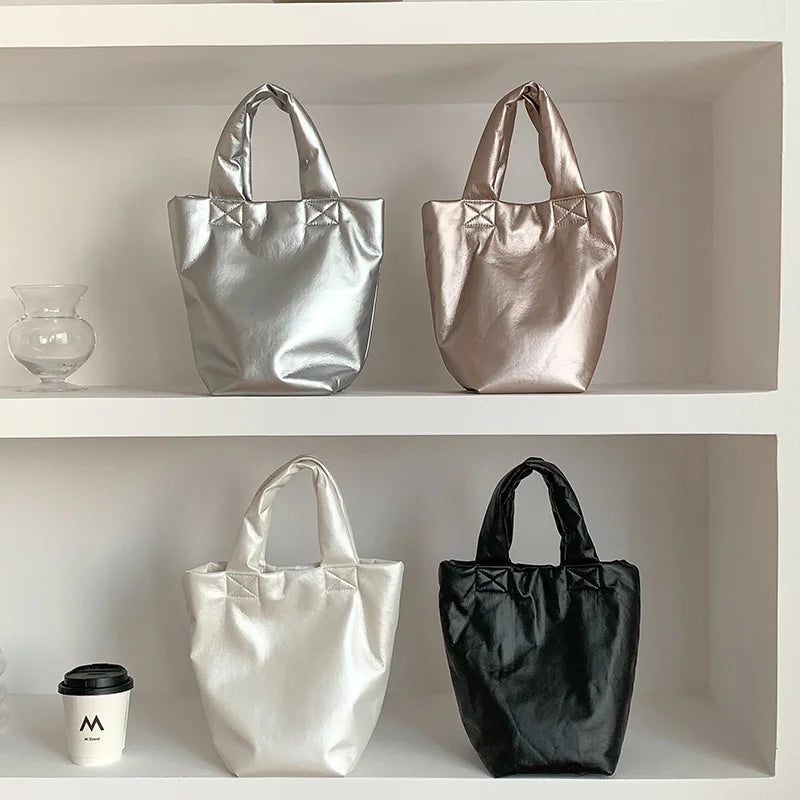 Soft Leather Bucket Bag for Women Solid Wallet Shoulder Handbag