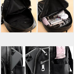 Solid Casual Travel Backpacks High Capacity Student School Bags