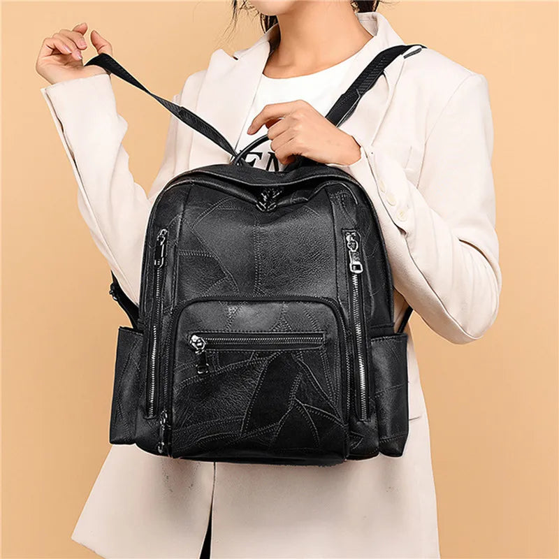 Solid Casual Travel Backpacks High Capacity Student School Bags