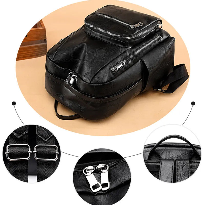 Solid Casual Backpack High Capacity Travel Backpack Female Student School Bags