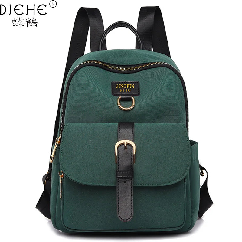 Solid Nylon Women Backpack Light Travel Backpack School Bags for Girl