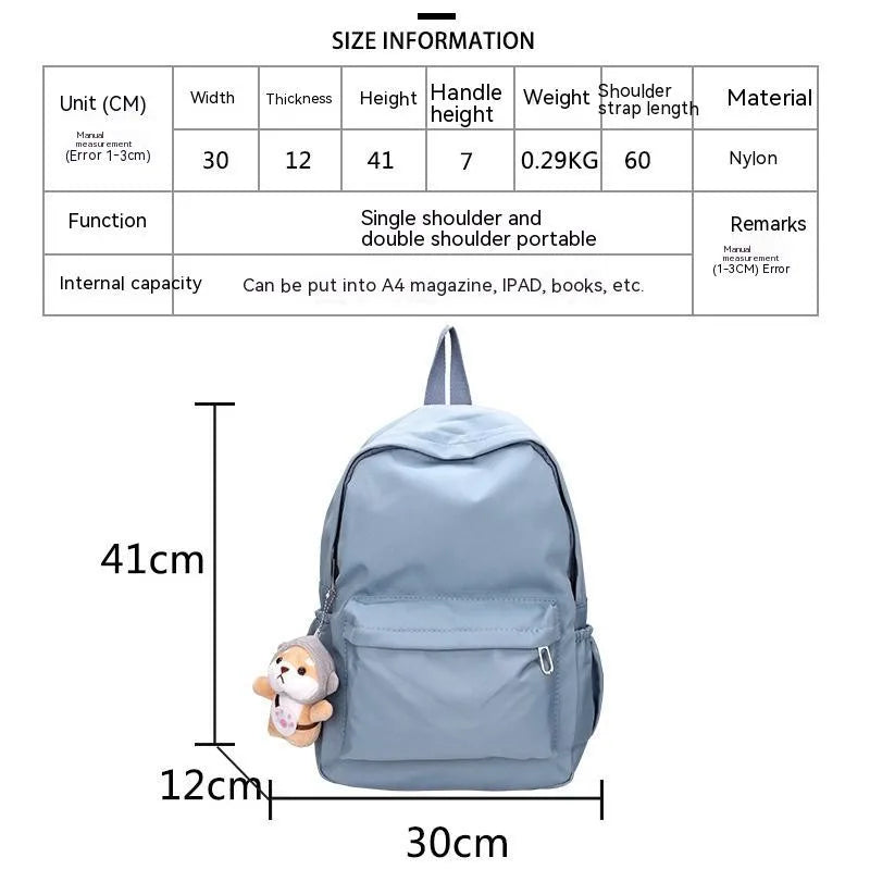 Waterproof Nylon Women Backpack Japanese Style School Bags For Girls