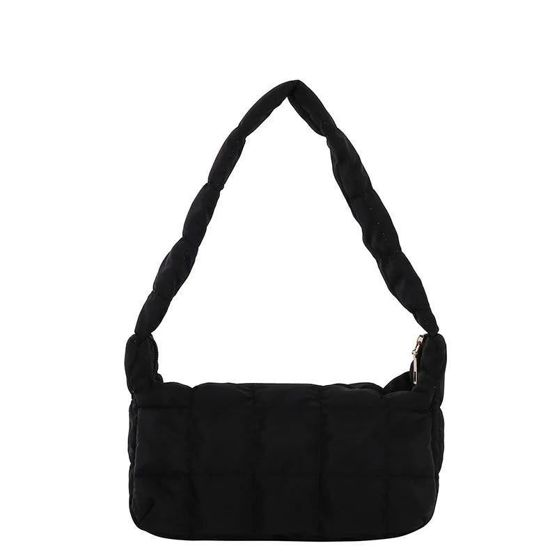 Women's Rhombus Shoulder Bag with Embroidered Design