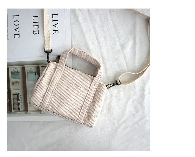 Corduroy Small Handbags for Women Crossbody Bags Ladies Shoulder Bag