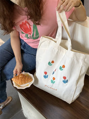 Spring Autumn Canvas Shoulder Bags for Women Casual Style