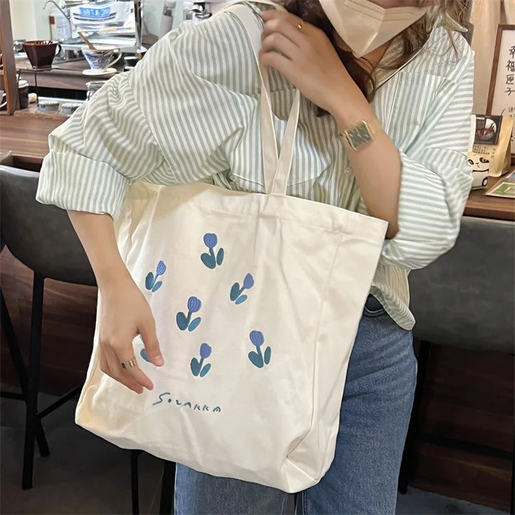 Spring Autumn Canvas Shoulder Bags for Women Casual Style