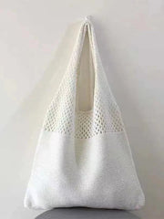 Spring Autum Crochet Handbag For Women Knitted Braid Hollow