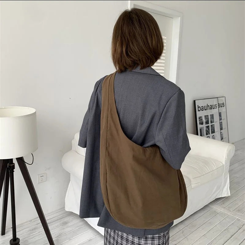 Spring Autumn Canvas Crossbody Bag Large Capacity Shoulder Bag Retro Bag
