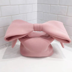 Spring Summer Pink Spliced Bow Handbag Evening Clutch Bags