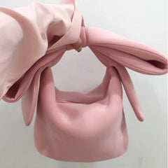 Spring Summer Pink Spliced Bow Handbag Evening Clutch Bags