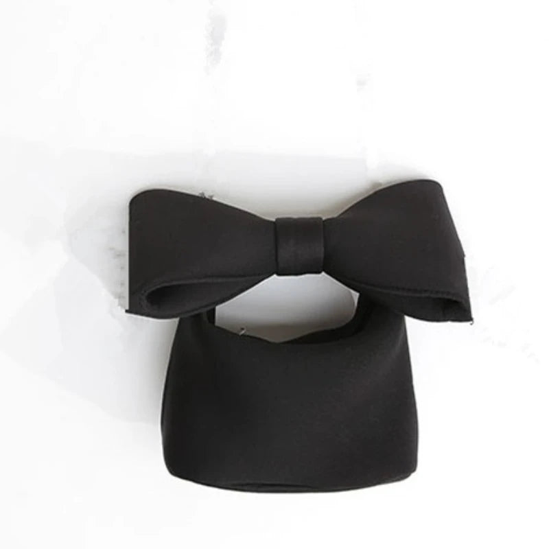 Spring Summer Pink Spliced Bow Handbag Evening Clutch Bags