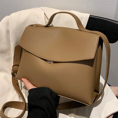 Spring Vintage Large Tote Bag PU Leather Handbag Classic Shoulder Messenger