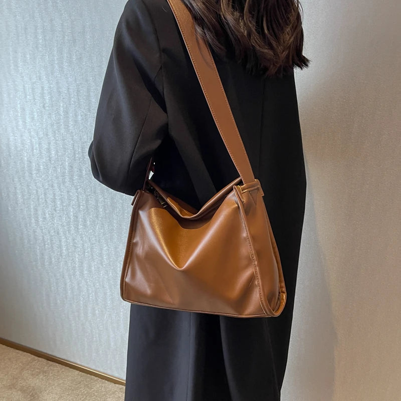 Fashionable Women Shoulder Bag PU Leather Daily Multi-function Tote
