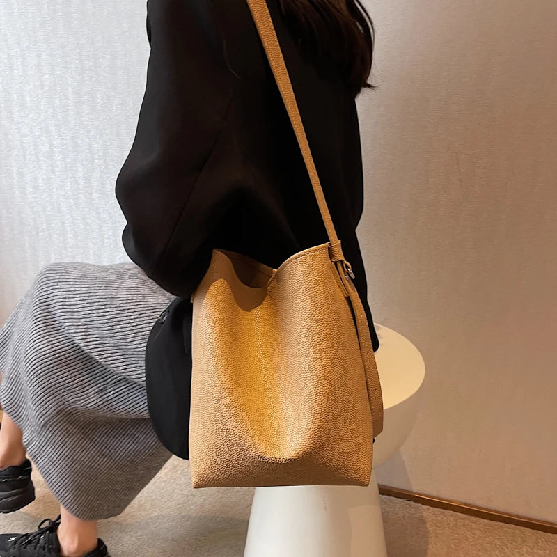 Stylish Women's Soft Leather Shoulder Bag