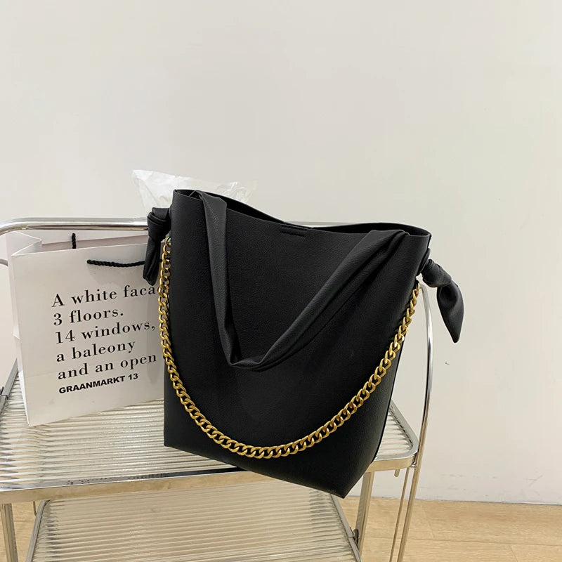 Fashionable Women Shoulder Bag PU Leather Chain Tote