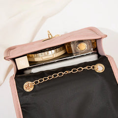 Embroidered Diamond Lattice Chain Shoulder Bag
