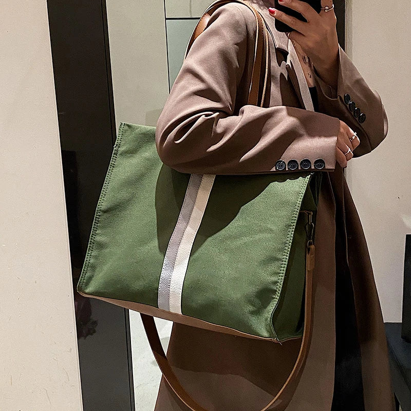 Fashionable Canvas Tote Bag High Capacity