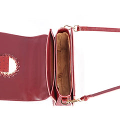 Women Ostrich Pattern Cowhide Shoulder Bag Leather Crossbody Bags