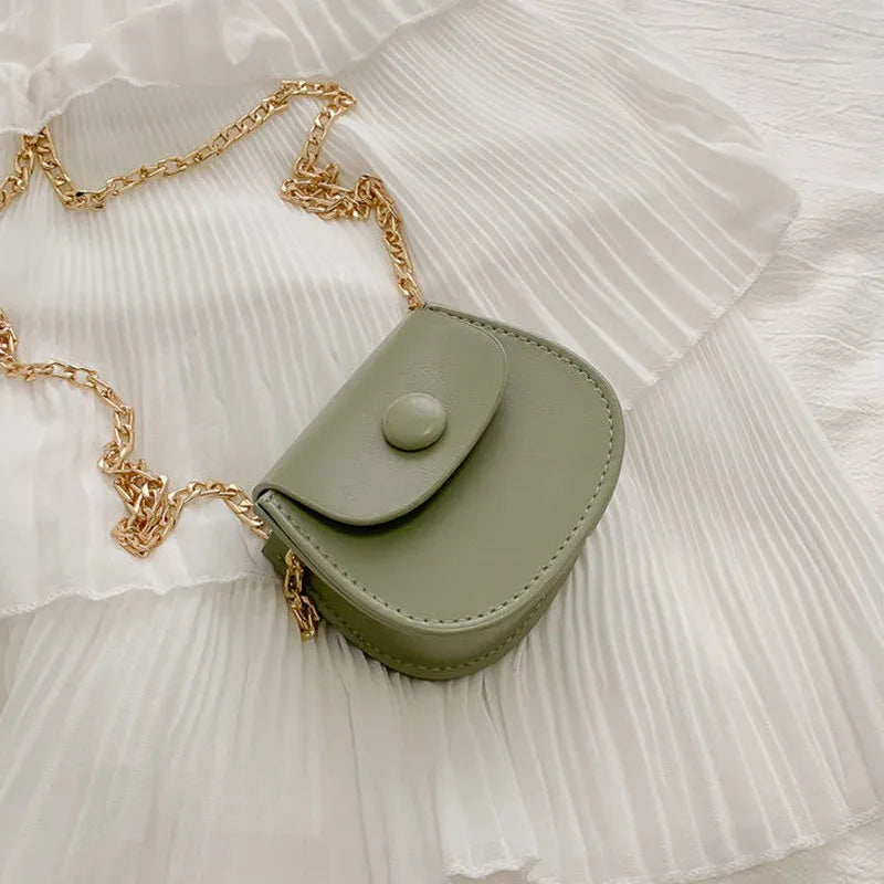 Summer Mini Chain Saddle Bag Small Handbag Shoulder Messenger Crossbody