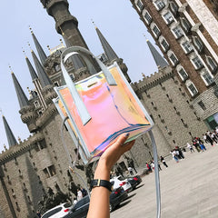 Summer Transparent Bag Ladies Handbag 2 pcs Messenger Crossbody Pack