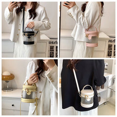 Transparent Women Bucket bag PVC Graffiti Messenger Female Bag