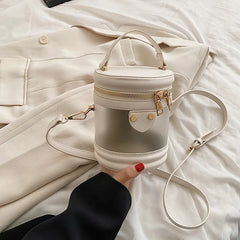 Transparent Women Bucket bag PVC Graffiti Messenger Female Bag