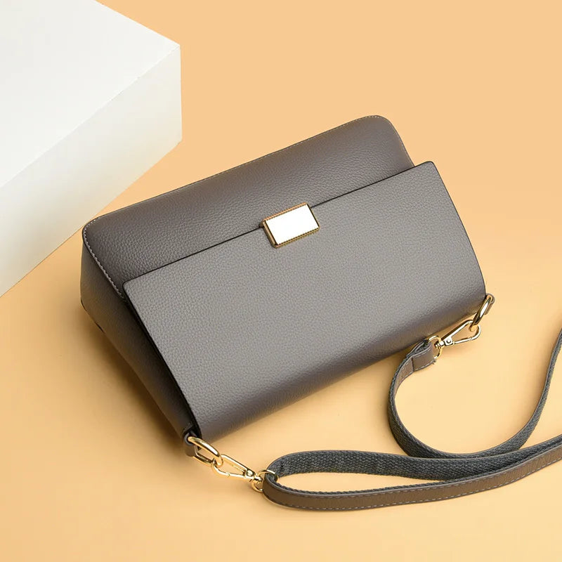 Genuine Leather Girls Crossbody Shoulder Bag Large Capacity Multifunction