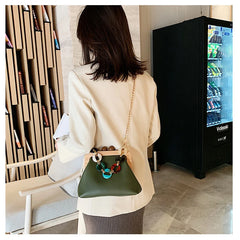 Vintage High Chain Bag Solid Female Clutch Handbag