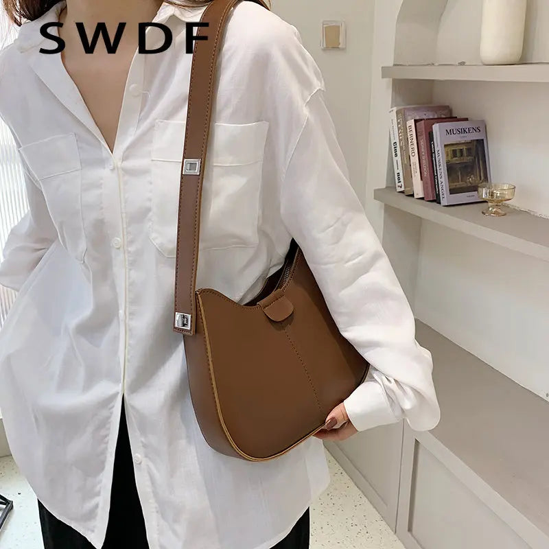 Winter Pu Leather Women'S Shoulder Bag Casual Crossbody Bags